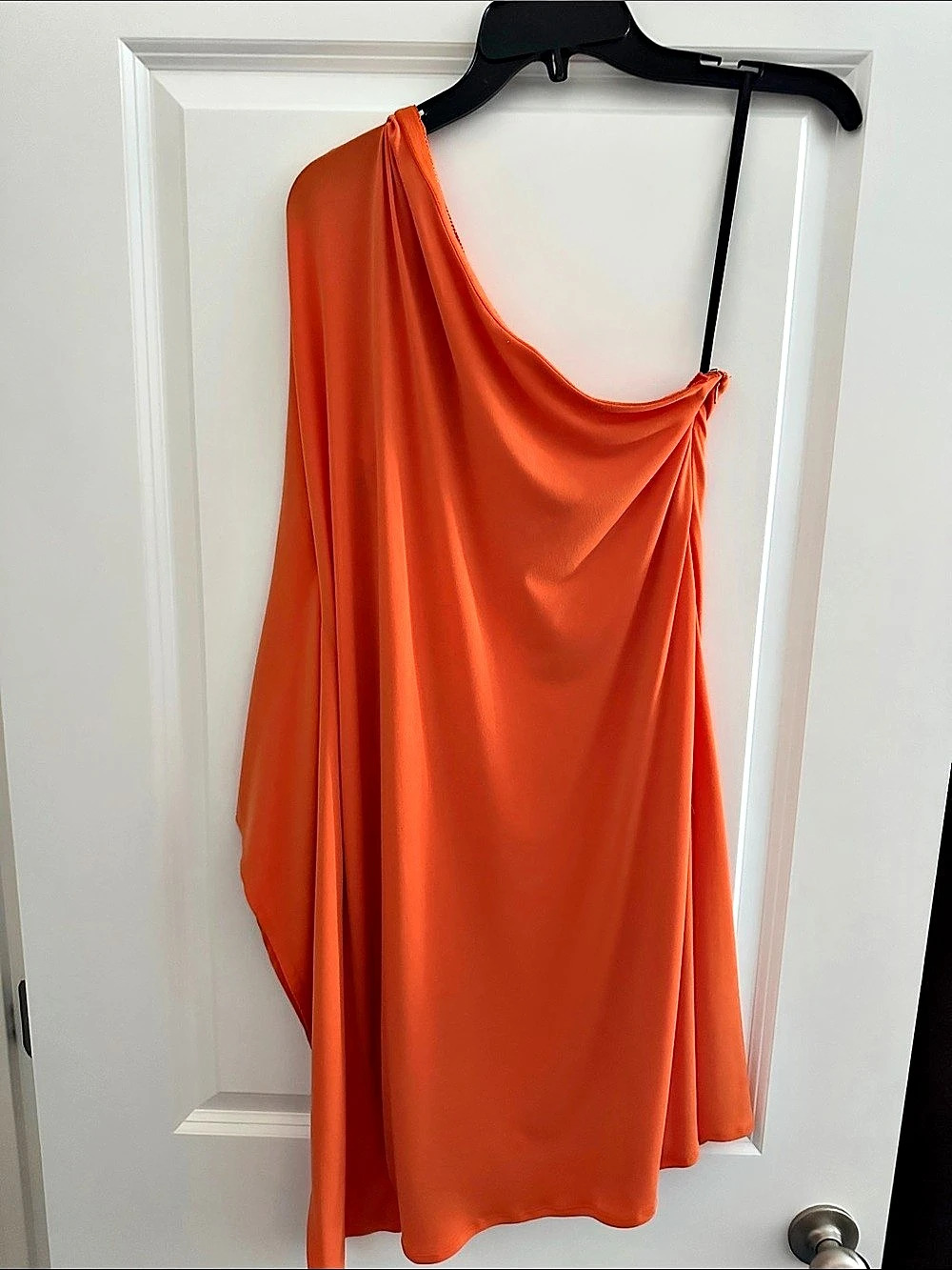 Calvin Klein Orange Draped Midi Dress Size 6 Like New